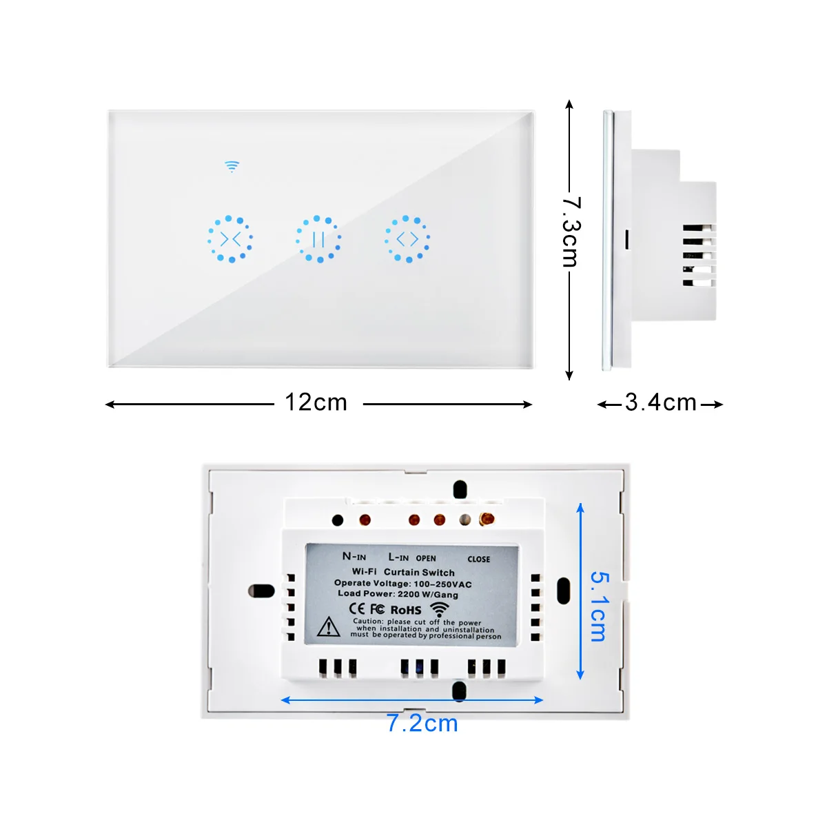 AC110-250 V WiFi Электрический сенсорный жалюзи Шторы переключатель приложение голосовой Управление от Alexa Echo механический предел жалюзи двигатель EU/UK/US - Цвет: US Type White