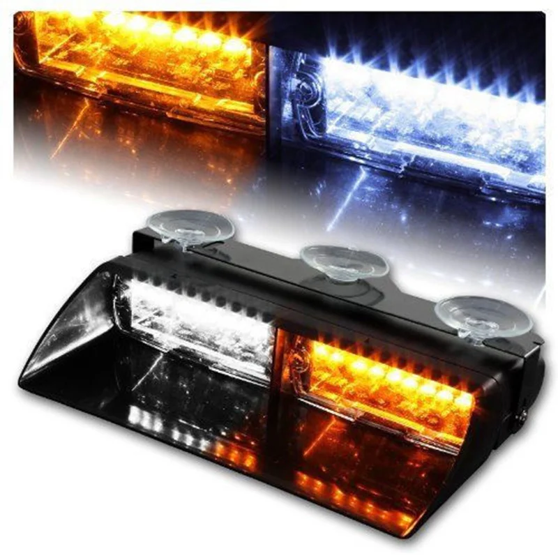 

JX-LCLYL Car 16LED Dash Strobe Flash Light Emergency Police Warning Lamp Amber+White