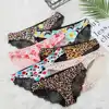 Fashion Women's Sexy Lace Panties Seamless Underwear Briefs Leopard Ice Silk for Girls Bikini Cotton Crotch Transparent Lingerie ► Photo 2/6