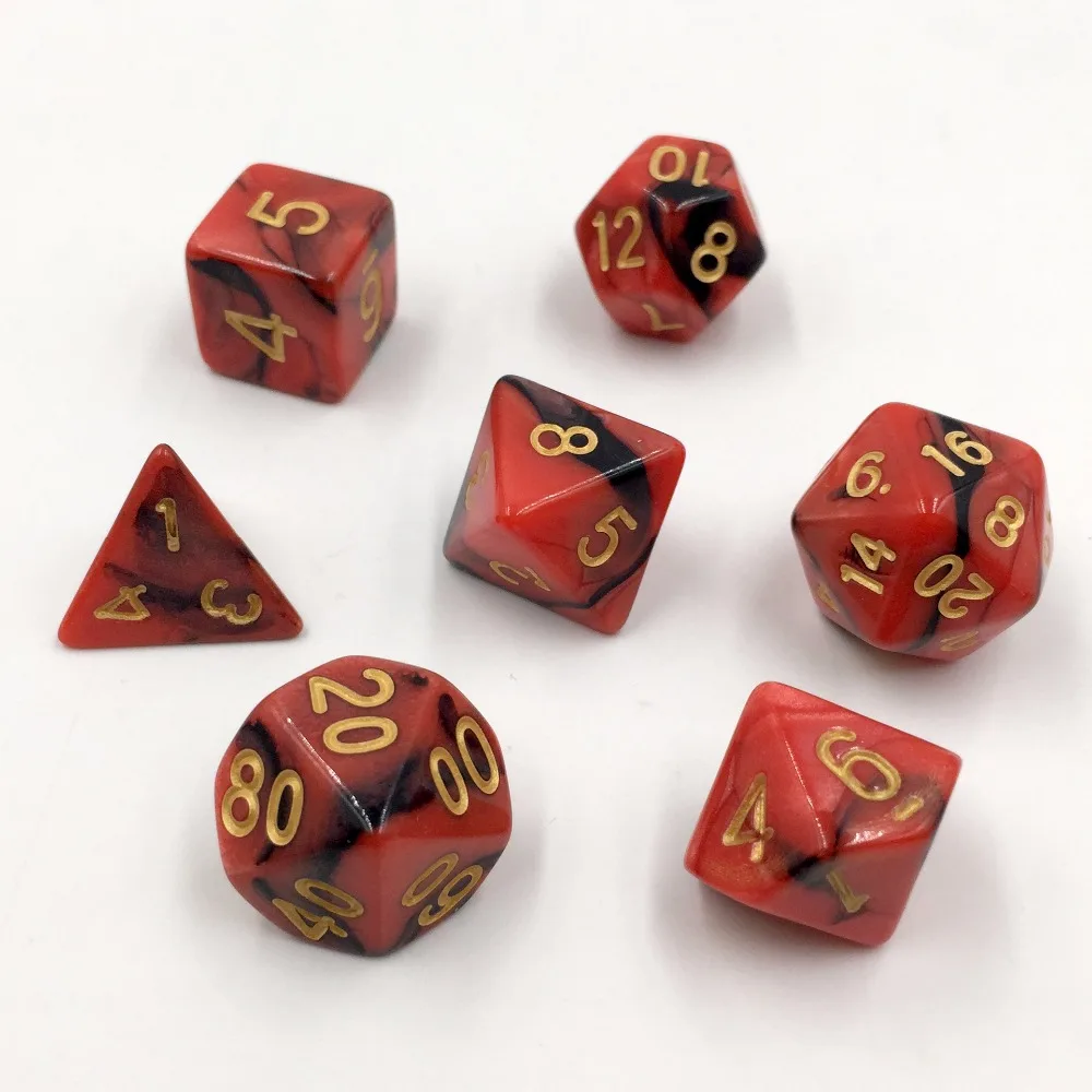 rollooo Dice 7pc/set Mix color Digital Dice d4 d6 d8 d10 d d12 d20 Rpg