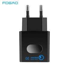 FDGAO Быстрая зарядка 3,0 USB зарядное устройство QC3.0 Быстрая зарядка для iPhone XS XR X 8 samsung S9 Xiaomi настенное зарядное устройство для мобильного телефона