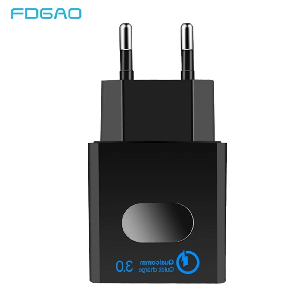

FDGAO Quick Charge 3.0 USB Charger QC3.0 Fast Charging for iPhone XS XR X 8 Samsung S9 Xiaomi Wall Travel Mobile Phone Charger