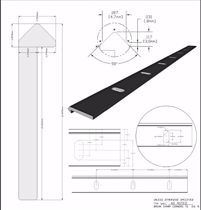 Funssor openrail makerslider V slot направляющая алюминиевая экструзия 500 мм длина за шт. Черный анодированный Быстрая