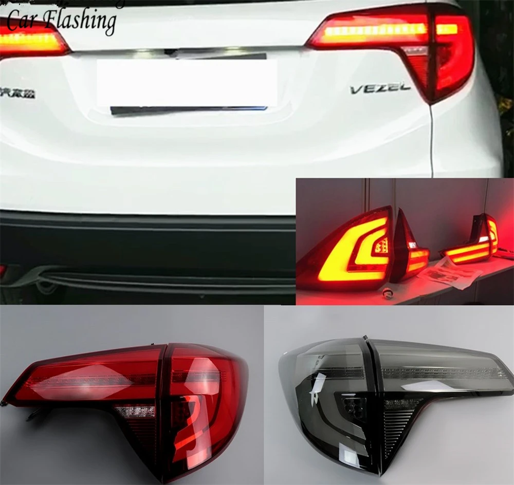 

2Pcs Dynamic Turn Signal Tail Lights For Honda HRV HR-V 2015 2016 2017 Taillight LED Tail Light Rear Lamp Drive+Brake+Signal