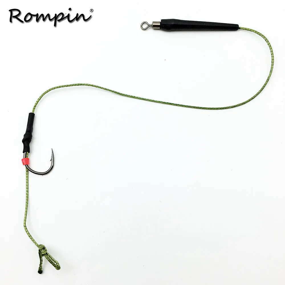 Rompin 10 قطعة/الحقيبة الكارب الصيد هوك ربط مضفر خط الشعر الحفارات اليد تعادل محطة معالجة صنع الشعر كومبي تزوير تفلون هوك جاهزة