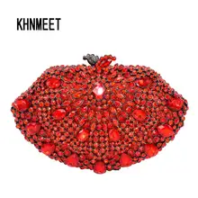 Модный Красный Кристалл Вечерняя сумка секторная форма роскошные бриллиантовые женские вечерние сумочки Mujer свадебные клатчи сумки для выпускного вечера SC559