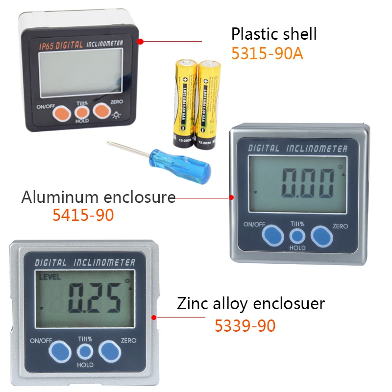 

Aluminum enclosure Zinc alloy enclosure plastic shell Electronic Protractor inclinometer Bevel Box Angle Level Magnet Inside