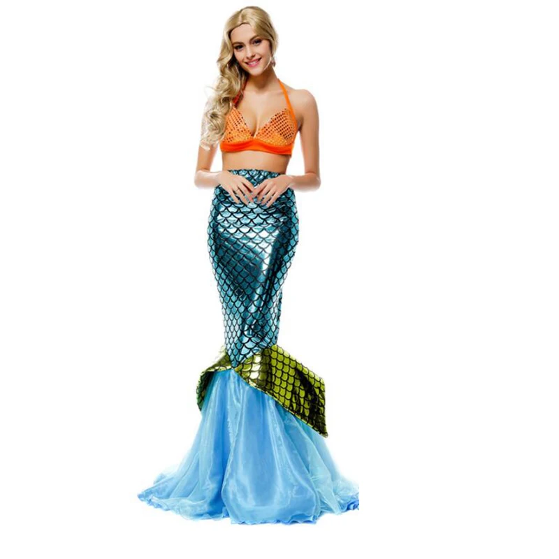 

Women Holiday Mermaid Party Ariel Princess Cosplay Dress Adults Female Halloween Little Mermaid Costumes Fantasia Fancy Dress Up