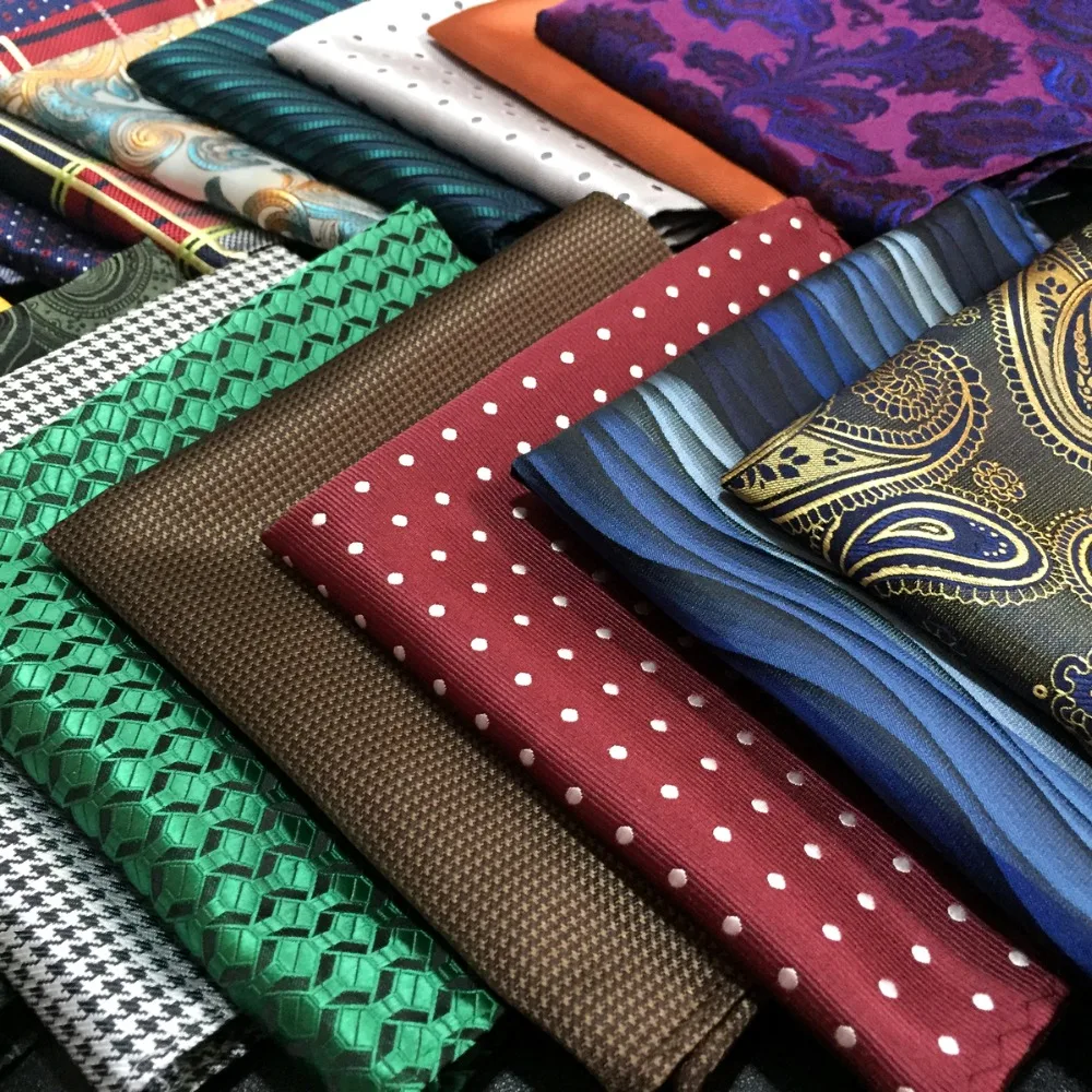 Multicolor Silk Mens Pocket Square Set Colorful Handkerchief Large 12.6