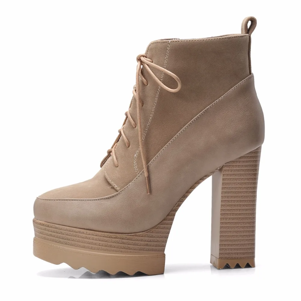 Mode Taille Bottes 42 Dentelle 34 Asumer Automne Jusqu'à Pour Ote Apricot Femmes La Haute Hiver Dames forme Cheville Plate Zip Grande noir Talons gris Ronde 0qwtw5I