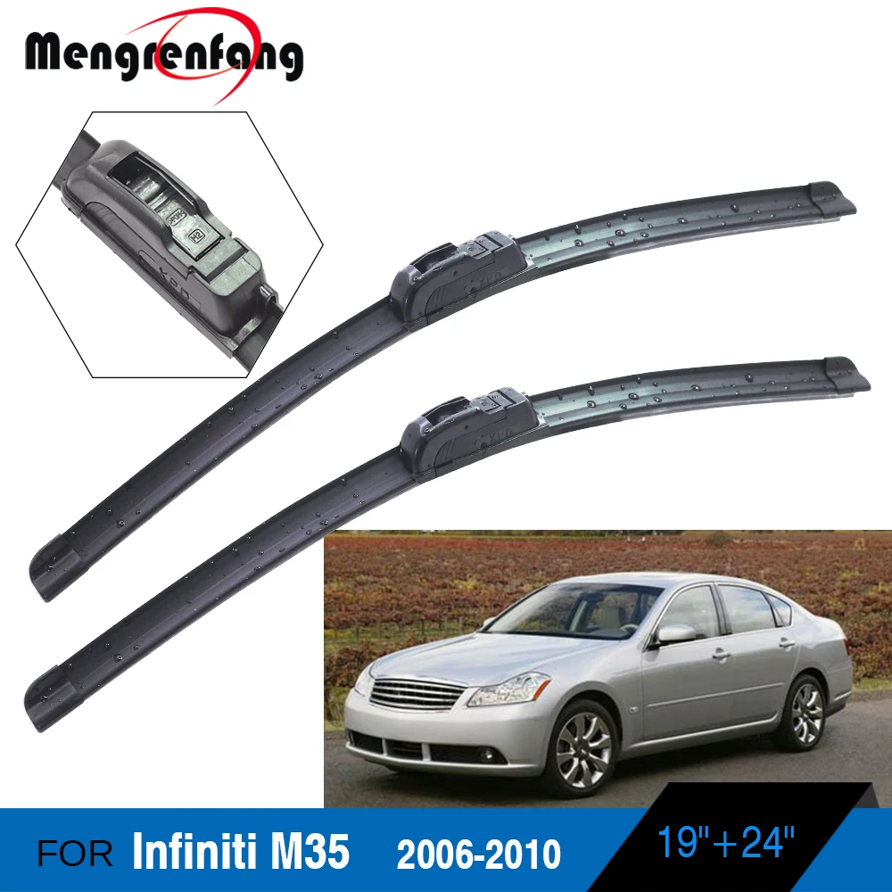 

2 Pieces Car Front Windscreen Wiper Blades Frameless Soft Rubber Wiper For Infiniti M35 2006 2007 2008 2009 2010