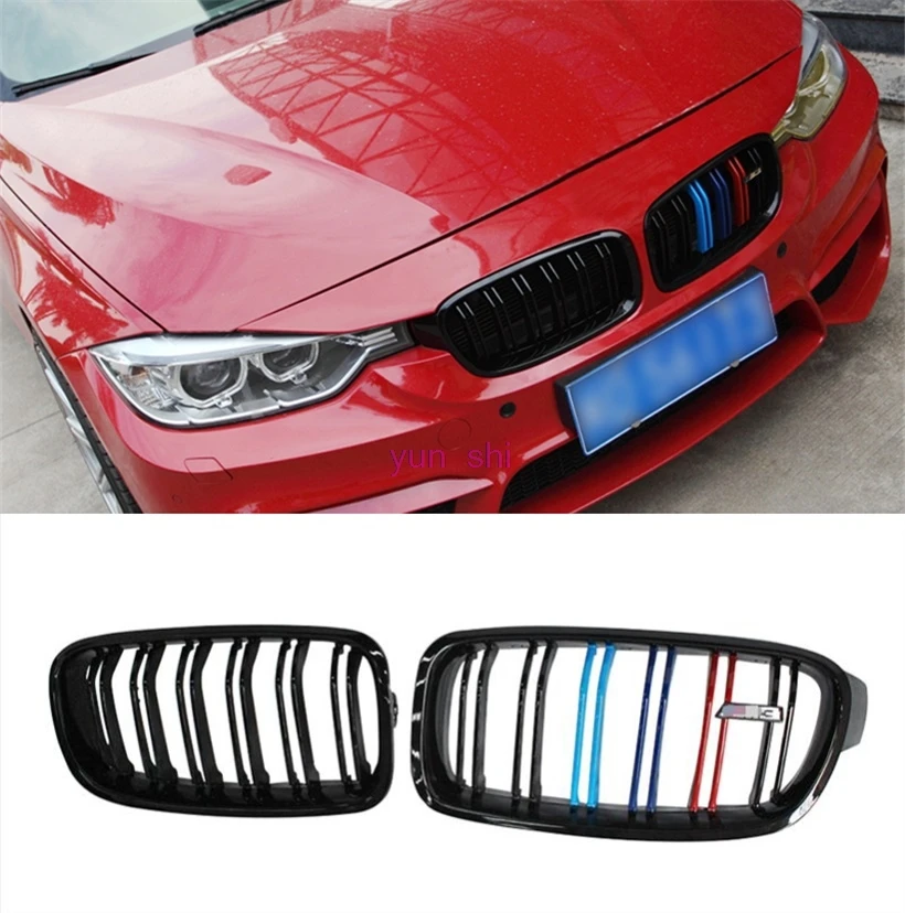 ABS M Color Racing Grille Bumper Car Grilles Sport Modify For BMW 3 Series F30 F35 316d 318i 320i 325d 328d 330d 335i M styling