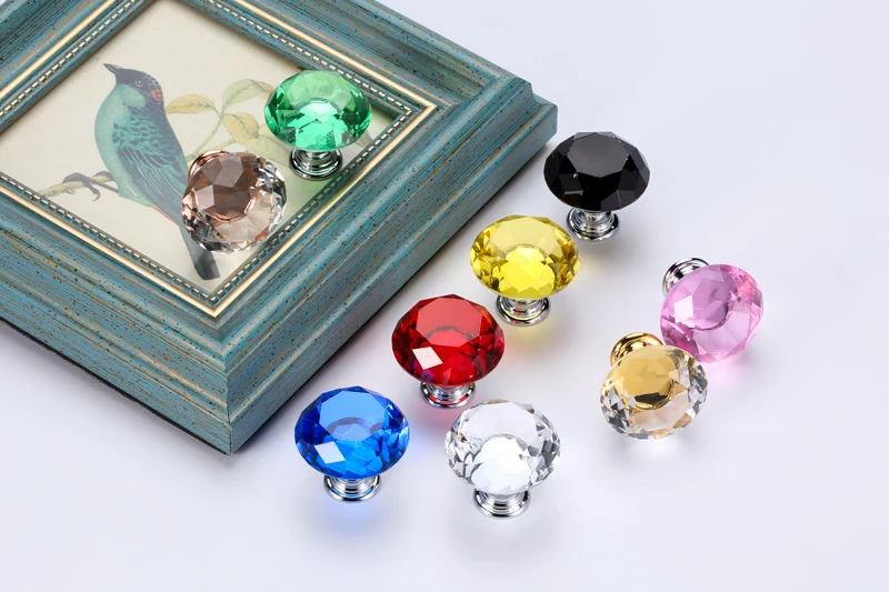 Diamant Ziehgriff Knopf Kristall Zink-Legierung Einlochmontage Luxuriös Modern