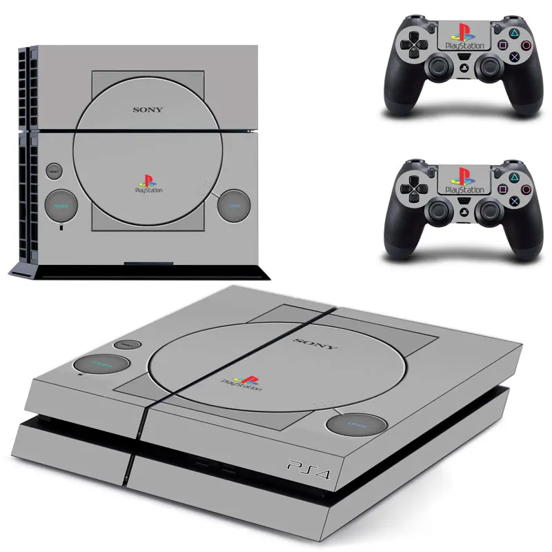 Чистый белый цвет PS1 стиль PS4 Кожа Наклейка виниловая для консоли Playsta...