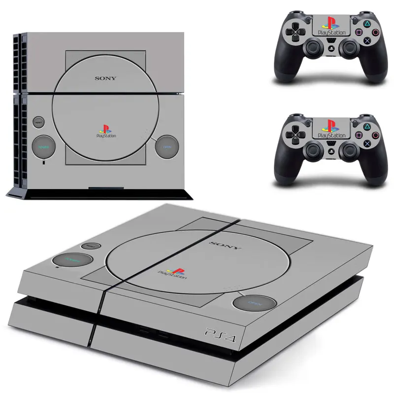 Виниловая наклейка PS1 для консоли Playstation 4 и 2 контроллера PS4 чистый белый