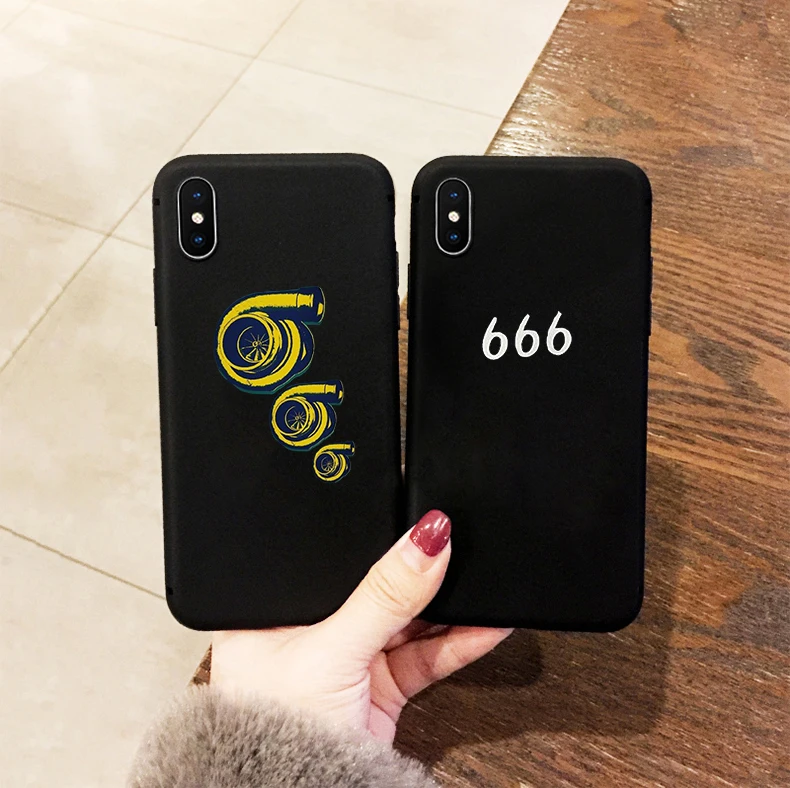 

JiBan Simple Evil Numbers 666 Letter Phone Case For iphone 8 7 XR XS MAX Case Devil's Coming Symbol soft case For Samsung s8