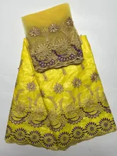Nigerian beaded lace fabric wholesale 2017 new arrival African bazin riche fabric for Nigerian Wedding dresses lace 5+2yds/pcs