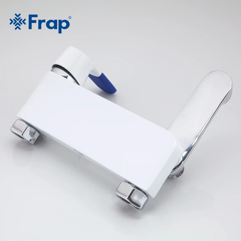  Frap Bathroom Faucet Wall Mounted Cold and Hot Water Mixer Rotatable Tap 5 Color Handle Cover Choic