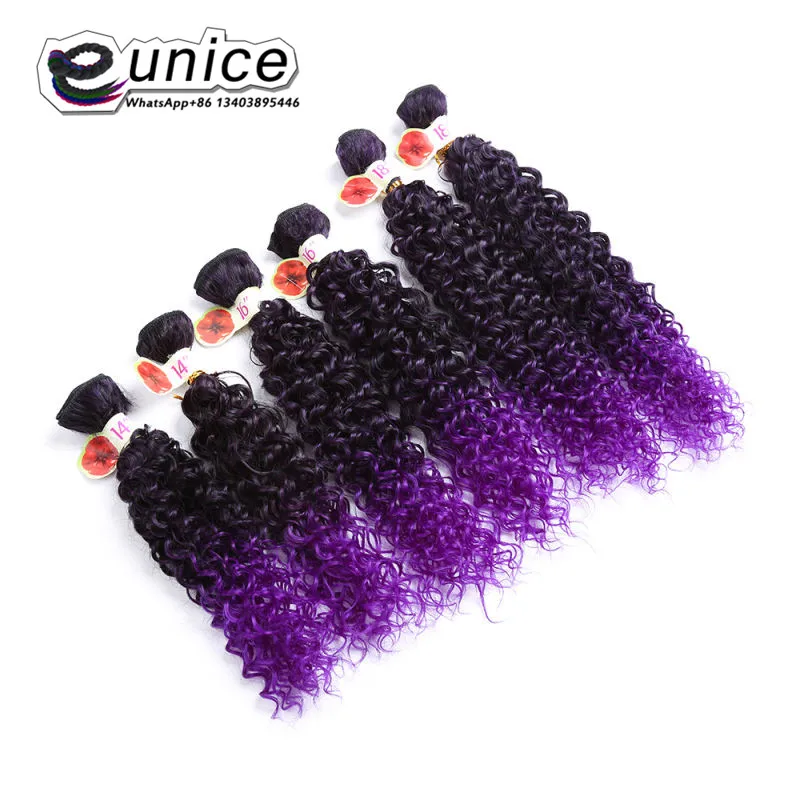 Jerry Curly Weave Hair Extension Sew in Synthetic weaving Wefts (4)