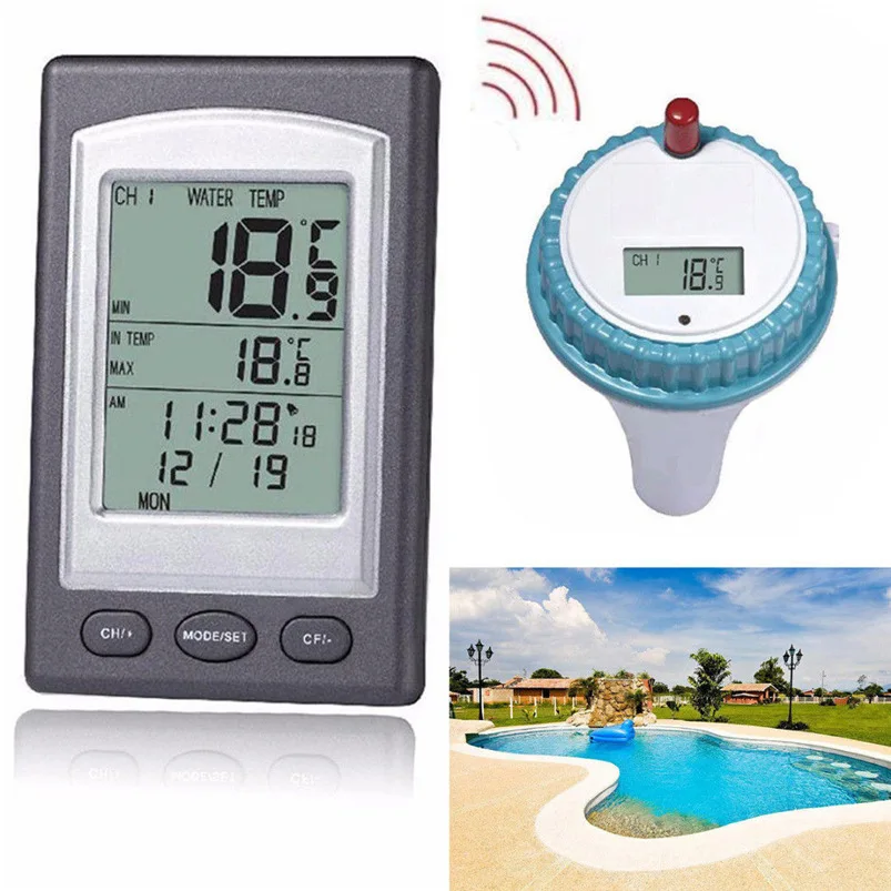 

Wireless Remote Floating Thermometer Swimming Pool Waterproof Hot Tub Pond Spa 30D04