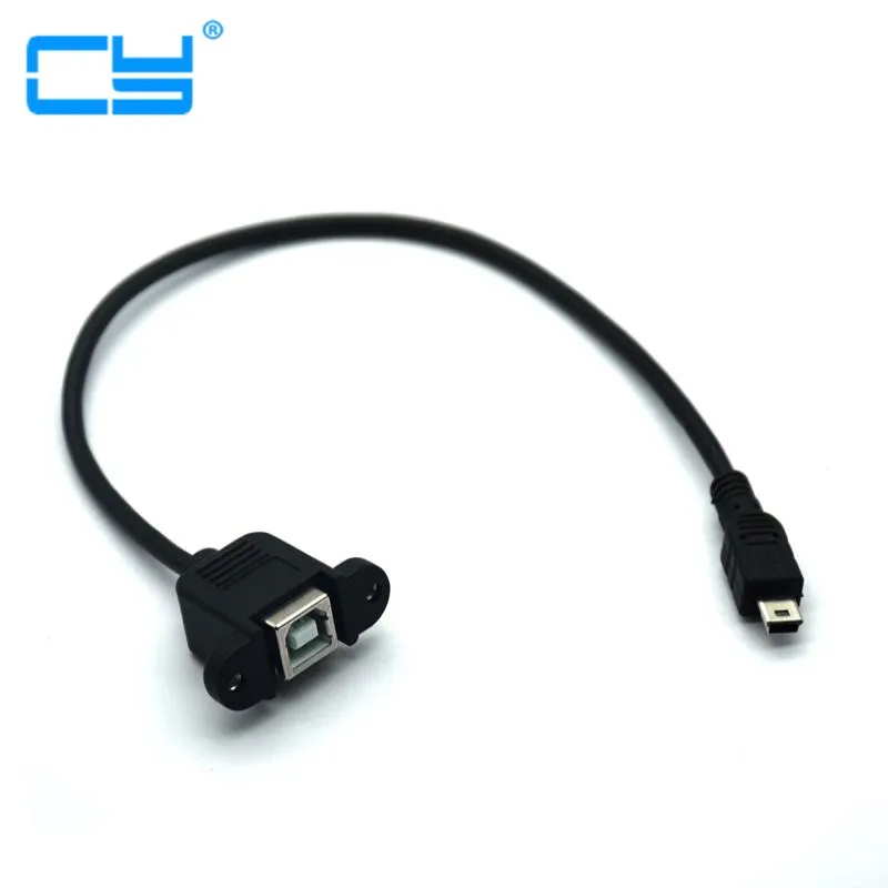 5-контактный разъем Mini-USB 2 0 папа-USB B типа мама кабель с панельным креплением мини