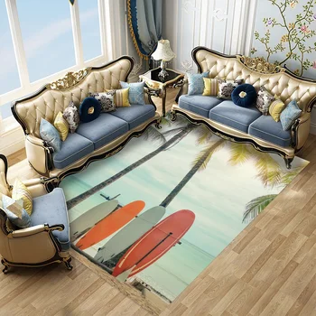 

3D Print Summer Holiday Tropical View Kitchen Floor Mat Polyster Anti-slip Area Rug Bedroom Livingroom Carpet Bathroom Foot Mat