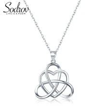 SODROV подлинное 925 пробы Серебряные кулоны очаровательный/Элегантные открытые кружевные сердце ювелирные изделия на подарок HN023 по заказу покупателя