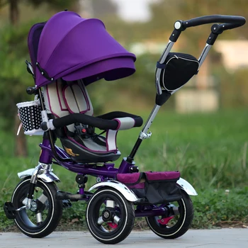 

Children's Tricycle Stroller Foldable Baby Cart Kis Blike Three Whell Stroller Rotating Seat Reclining Baby Bicycle 6M-5Y