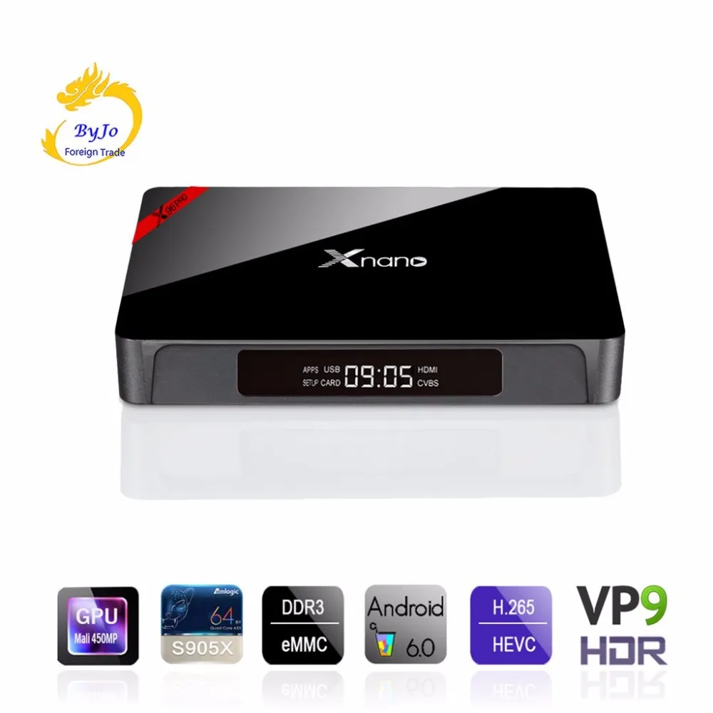 

Xnano Android 6.0 TV Box Amlogic S905X Quad Core ARM Cortex A53 Top X96 Pro blueteeth box