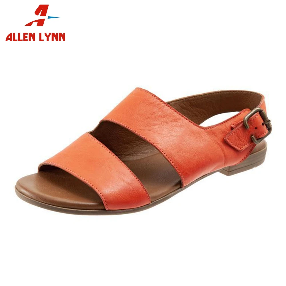 

ALLENLYNN New Wholesale INS Hot Concise Flat Sandals Women 2019 Summer Large Size 34-43casual Women Low Heels Shoes Woman