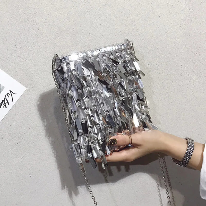 High Quality Women Bag Bling Sequin Handmade Design Handbag 2019 Fashion Ladies All-match Shoulder Crossbody Bag Evening Clutch High Quality Women Bag Bling Sequin Handmade Design Handbag 2019 Fashion Ladies All-match Shoulder Crossbody Bag Evening Clutch