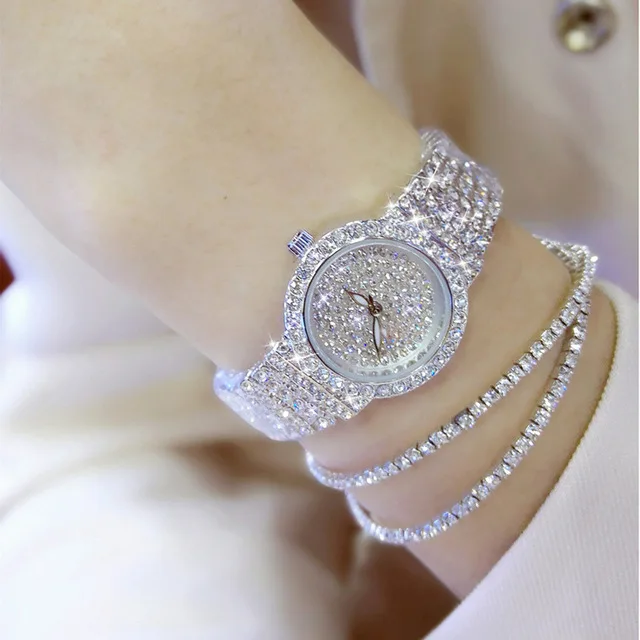 Free Silver Bracelet Watch Set Full Diamond Bangle Watch Lady Luxury Dress Jewel Free Silver Bracelet Watch Set Full Diamond Bangle Watch Lady Luxury Dress Jewel