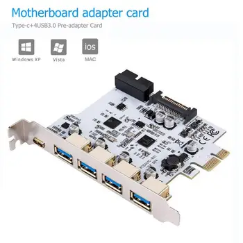 

Type-C 4 USB 3.0 Expansion Card Desktop Chassis Front 19 Pin Interface Adapter Equipped With High-Performance 125x85x18.5mm