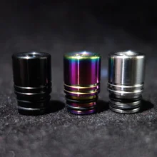 510 mtl капельный наконечник из нержавеющей стали Гальваническое узкое отверстие маленький Радужный Черный Серебряный мундштук для vape tank