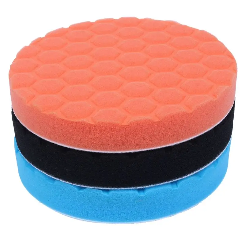 3x Hex-Logic Buff Buffering Polishing Pad kit For Auto Car Polisher 7 inch