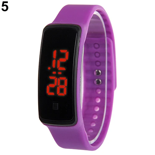 Мужской женский силиконовый ремешок цифровой светодиодный браслет наручные часы спортивные часы для бега