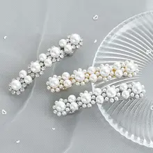 Новая мода круглый жемчуг Бриллиантовая заколка для волос сплав дикий ins чистая красный челка волос зажим, аксессуар для волос женские Инструменты для укладки волос