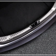 Для Tesla модель 3 автостайлинг, внутренний задний бампер защитная пластина отделка 2 шт из нержавеющей стали авто аксессуары