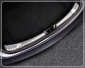 

For Tesla Model 3 2018 2019 Car Styling Inner Rear Bumper Protector Plate Trim 2pcs Stainless Steel Auto Accessories