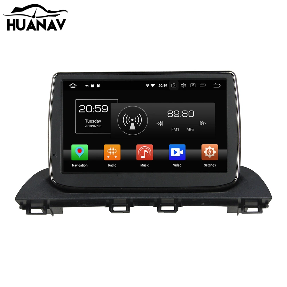 Best HUANVA Android 8.0 32G Car CD DVD Player GPS navigation For Mazda 3 Axela 2014 multimedia player tape recorder 8-Core navi Audio 7