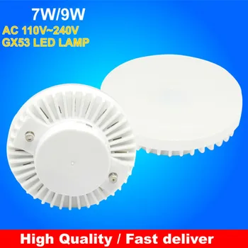 

5pcs/lot GX53 LED Spotlight Light Bulb SMD2835 180D Beam Angle Downlight 3000K/4000K/6000K 9W Replace 45W Halogen Lamp for Home