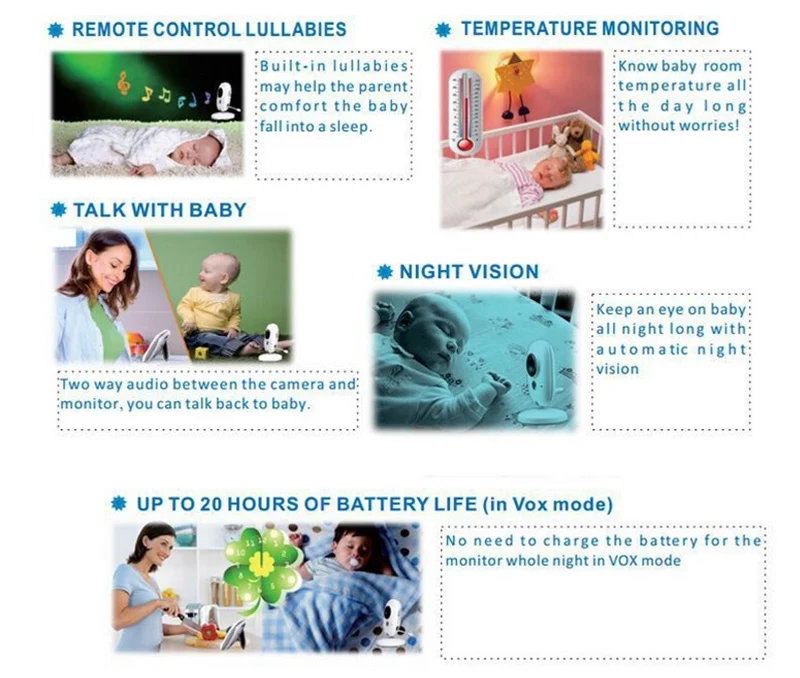 New video nanny babysitter 3.2inch IR Night vision 2 way talk 8 lullabies Temperature monitor baba electronics radio babysitter (5).jpg