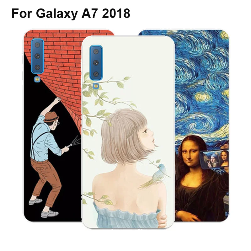 Чехол для Samsung Galaxy A7 2018 красивый Ударопрочный Мягкий ТПУ чехол-накладка A 7 A750F