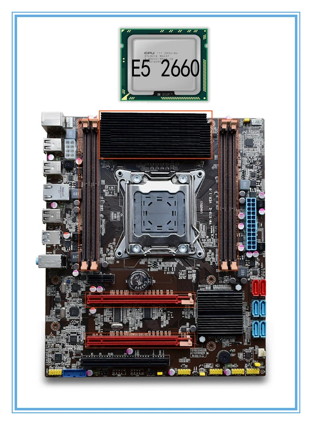 

mainboard New motherboard X79 with E5 2660 cpu set Strong radiator support Ecc ram 4*RAM slots 32G LGA 2011 USB3. 0 DDR3 ATX