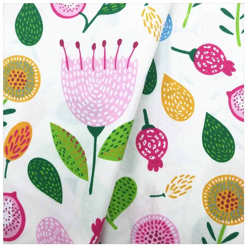 

Colorful Flower Printed Cotton Fabric for Patchwork Quilt Babyroom Bedding Textile Decoration Pillow Cover Sewing DIY Clothing