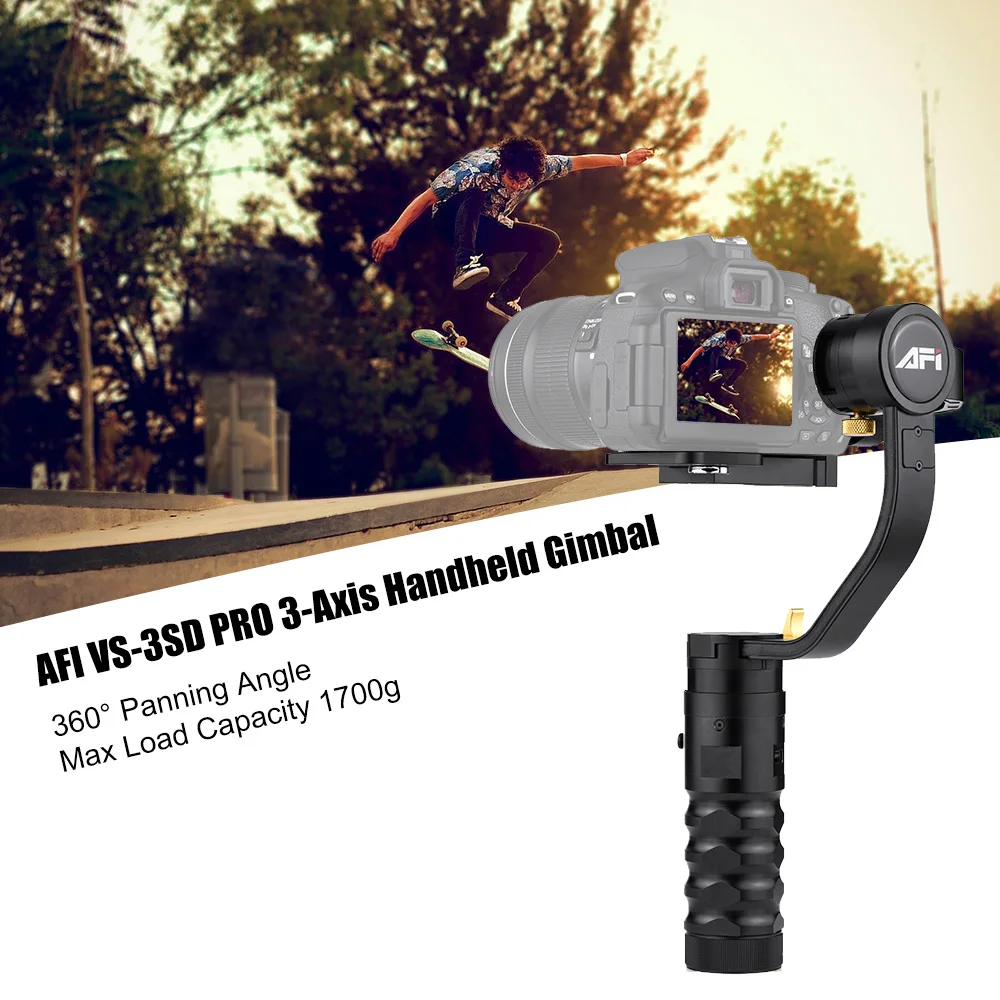 AFI VS-3SD PRO 3-осевой портативный монопод с шарнирным замком гироскопа Камера стабилизатор+ Беспроводной дистанционного Управление+ Ткань для очистки объектива Цифрового Фотоаппарата Canon sony GH4
