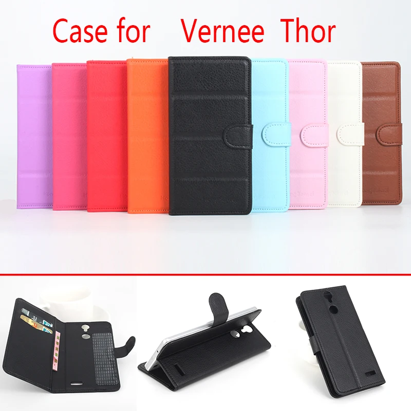 Чехол hongbaiwei для Vernee Thor роскошный брендовый кожаный флип-кошелек с зернистой