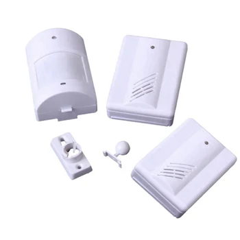 

Wireless PIR Infrared Motion Sensor Detector Alarm + 2 Receivers Doorbell Home Store Alarm Systems Security Anti-theft