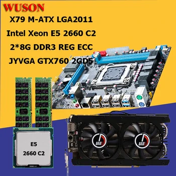 Online HUANAN ZHI X79 Motherboard CPU RAM Video Karte Set CPU Xeon E5 2660 C2 SROKK RAM 16G (2 * 8G) DDR3 1600 REG ECC Video Karte GTX760 2G