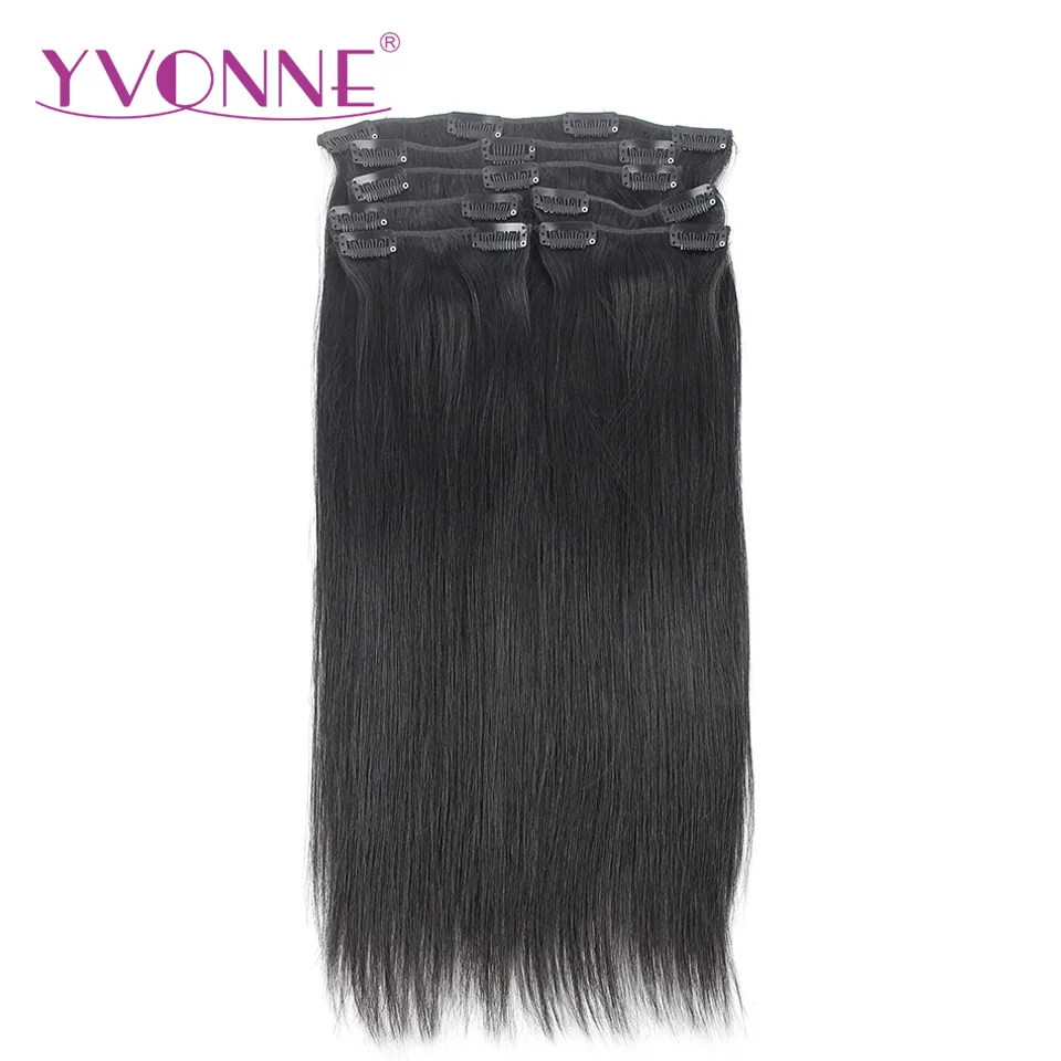 YVONNE Brazilian Straight Virgin font b Hair b font Clip In font b Human b font